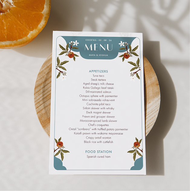 wedding menu design b1