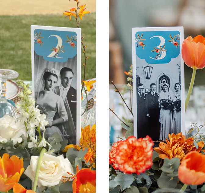 wedding table numbers b1